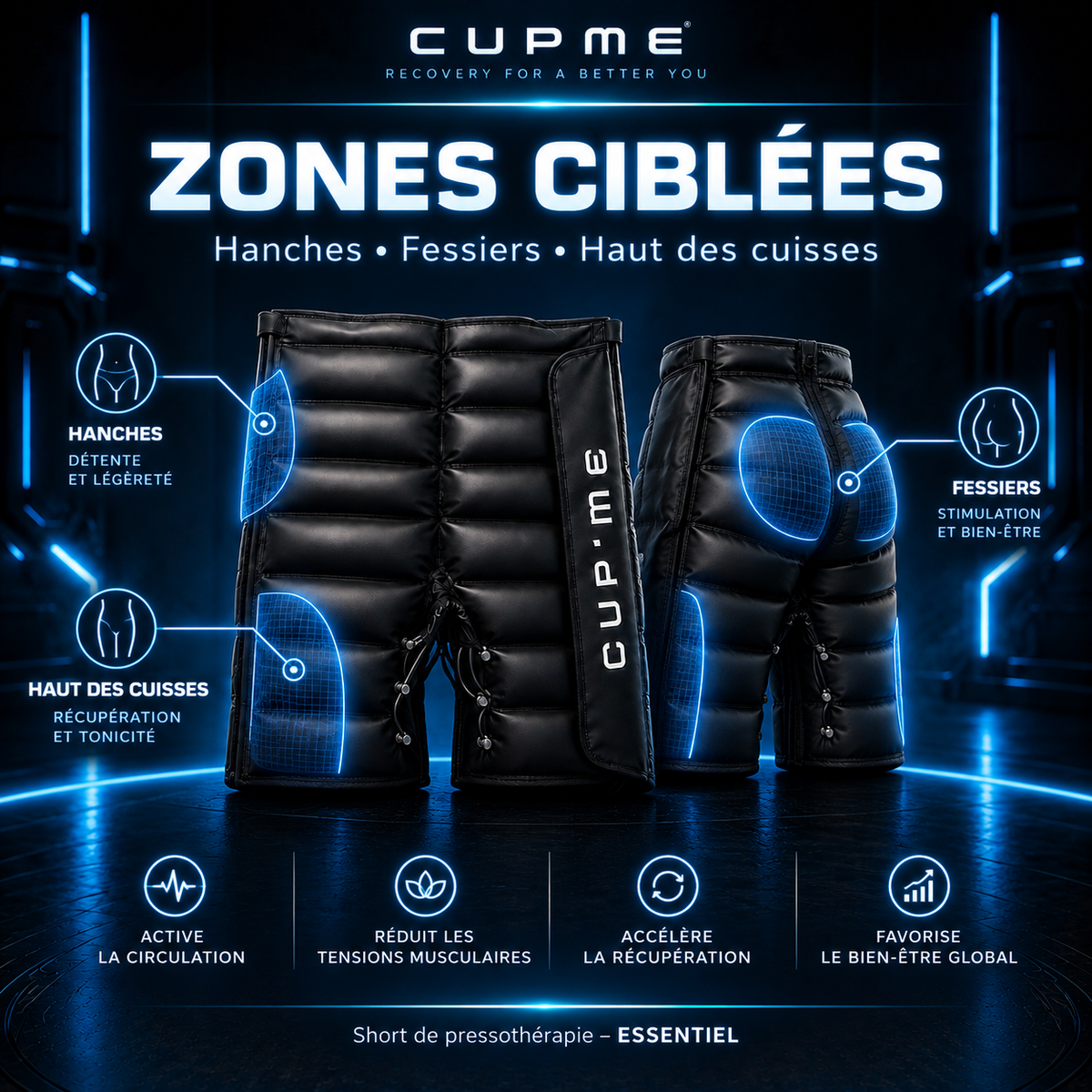 Short de pressothérapie complémentaire - gamme ESSENTIEL